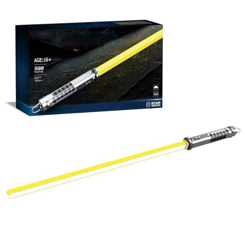 TBRICKFUNR Klemmbausteine Leuchtend Schwert, 95 cm Lang Lichtschwert Modellbausatz Spielzeugbausteine mit Display Ständer, Lightsaber Geschenk für Erwachsene (598 Teile) von TBRICKFUNR