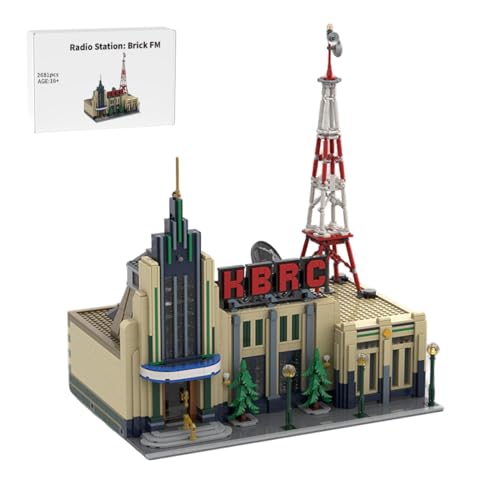TBRICKFUNR MOC-226314 Radiosender Brick KBRC Klemmbausteine, Straßenszene Wahrzeichen Architektur Modellbausatz, Kreative Home und Büro Deko & Geschenk für Erwachsene - 2681 Teile von TBRICKFUNR