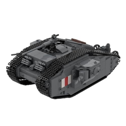 TBRICKFUNR Panzer Modellbaustein Set, WW1 Militär Mark-II Panzer Klemmbausteine Modell Montage Spielzeug Bauklötze Set, Geschenk für Erwachsene Männer (748 Teile) von TBRICKFUNR