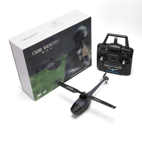 TBRICKFUNR RC Hubschrauber, C128 2.4G Ferngesteuertes 4CH Single Rotor Ohne Querruder Aufklärer Militär Hubschrauber Spielzeug mit 1080P Weitwinkelkamera und 6G Modus Stunt Aktionen - RTF TBRICKFUNR RC Hubschrauber, C128 2.4G Ferngesteuertes 4CH Single Rotor Ohne Querruder Aufklärer Militär Hubschrauber Spielzeug mit 1080P Weitwinkelkamera und 6G Modus Stunt Aktionen - RTF von TBRICKFUNR