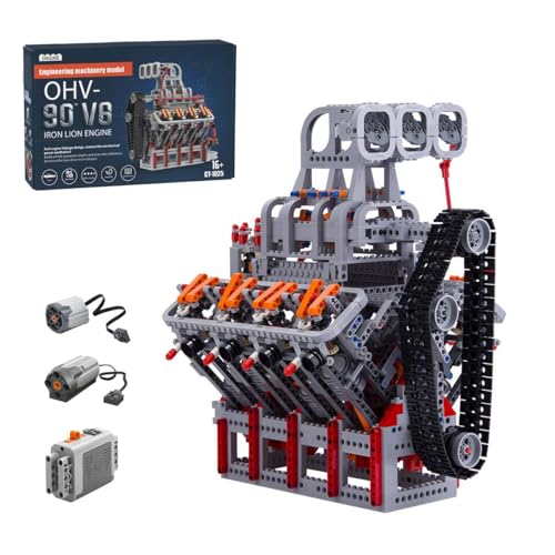 TBRICKFUNR V8 Hochdrehzahl Motor Bausteine Set, OHV 5.0L V8 4-Takt Mechanische Supercharger Zündung Kleine Partikel Modellbausatz, Pädagogisch Realistisches Geschenk für Erwachsene TBRICKFUNR V8 Hochdrehzahl Motor Bausteine Set, OHV 5.0L V8 4-Takt Mechanische Supercharger Zündung Kleine Partikel Modellbausatz, Pädagogisch Realistisches Geschenk für Erwachsene von TBRICKFUNR