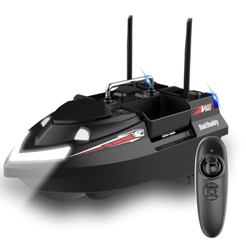 TBRICKFUNR V802 Fischköderboot, hocheffizientes RC-Boot, Schnellboot mit 4 Köderhopfen, 3 kg große Kapazität, 500 m Fernbedienung, LED-Angellichter TBRICKFUNR V802 Fischköderboot, hocheffizientes RC-Boot, Schnellboot mit 4 Köderhopfen, 3 kg große Kapazität, 500 m Fernbedienung, LED-Angellichter von TBRICKFUNR
