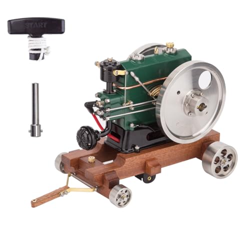 TBRICKFUNR Vintage-Dieselmotor-Modell, Maßstab 1/8, 3,6 cc, Einzylinder, Viertakt-Benzinmotor, Modell für Hobbyisten und Sammler, Geschenke für Vater (Trailer RTR Version) von TBRICKFUNR