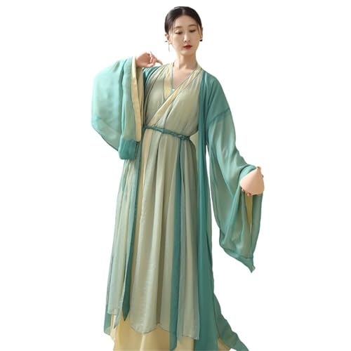 TBTROQXCT Chinesisches Hanfu-Kostüm for Frauen, klassischer Tanz, Gaze-Tanzröcke, Oberteil im Wei-Jin-Stil TBTROQXCT Chinesisches Hanfu-Kostüm for Frauen, klassischer Tanz, Gaze-Tanzröcke, Oberteil im Wei-Jin-Stil von TBTROQXCT