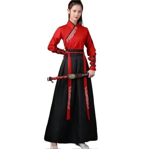 TBTROQXCT Chinesisches traditionelles Kleid, chinesisches Hanfu-Kleid, Damenkleidung, Vintage, ethnischer Stil, modische Kleidung, elegant(A,S) von TBTROQXCT