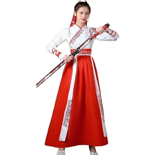 TBTROQXCT Chinesisches traditionelles Kleid, chinesisches Hanfu-Kleid, Damenkleidung, Vintage, ethnischer Stil, modische Kleidung, elegant(B,L) von TBTROQXCT