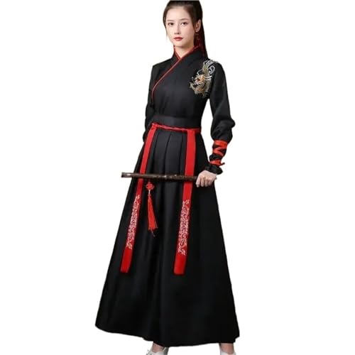 TBTROQXCT Chinesisches traditionelles Kleid, chinesisches Hanfu-Kleid, Damenkleidung, Vintage, ethnischer Stil, modische Kleidung, elegant(C,M) von TBTROQXCT
