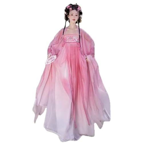 TBTROQXCT Große Größe 10XL Hanfu Kleid Frauen Chinesischen Tang-dynastie Cosplay Kostüm(Pink Set,6XL) von TBTROQXCT