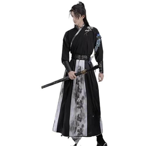 TBTROQXCT Traditionelle chinesische Kleidung Hanfu-Kleid Männlicher Schwertkämpfer Folk Alte Han-Dynastie Orientalische Tanzkostüme Halloween-Outfits(S) von TBTROQXCT
