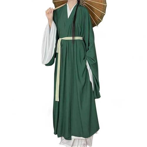 TBTROQXCT Traditionelles chinesisches Hanfu-Kostüm for Damen aus der alten Han-Dynastie mit Gürtel, Halloween-Party, langes Gewand, Outfit, Tang-Anzug(23#-green,L) von TBTROQXCT