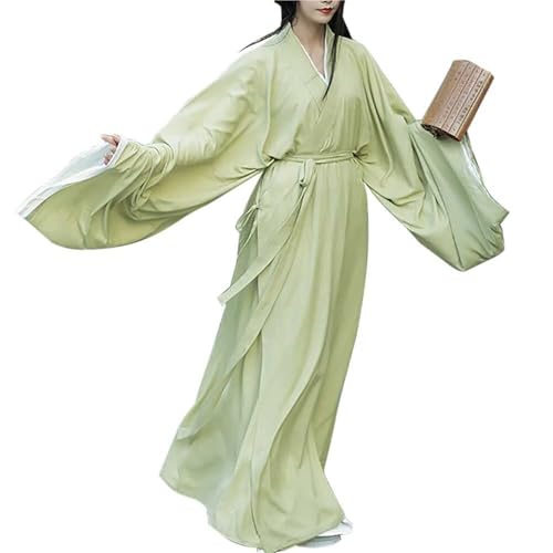 TBTROQXCT Traditionelles chinesisches Hanfu-Kostüm for Damen aus der alten Han-Dynastie mit Gürtel, Halloween-Party, langes Gewand, Outfit, Tang-Anzug(23#-light Green,L) von TBTROQXCT