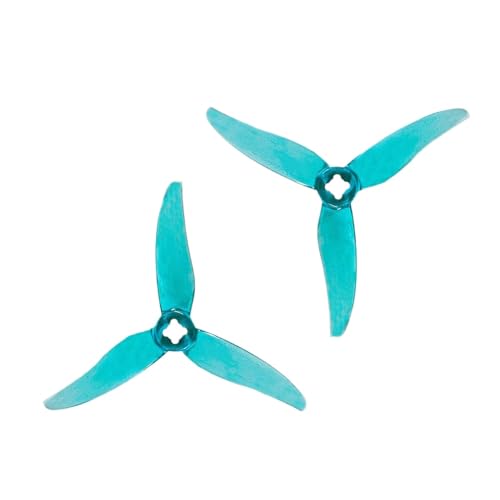 TBXwsofl 12 Paare Hurricane 3520 3,5x2x3 3pc Propeller kompatibel mit 3inch Racing Freestyle Cine Whoop Lawed Drohnen(Clear Blue) von TBXwsofl