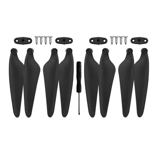TBXwsofl RC Quadcopter Drohnen Reparaturteile Clip -Klemme kompatibel mit H117S Pro Wings Zubehör Ersatz -Ersatzkomponenten(Black Props 8PCS) von TBXwsofl