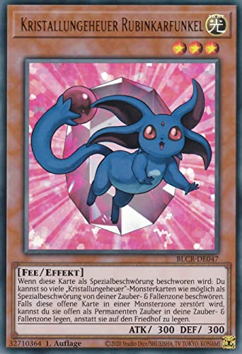 BLCR-DE047 - Kristallungeheuer Rubinkarfunkel - Ultra Rare - Deutsch - 1. Auflage - im Set mit Ultrapro Toploader - Yugioh von TCG