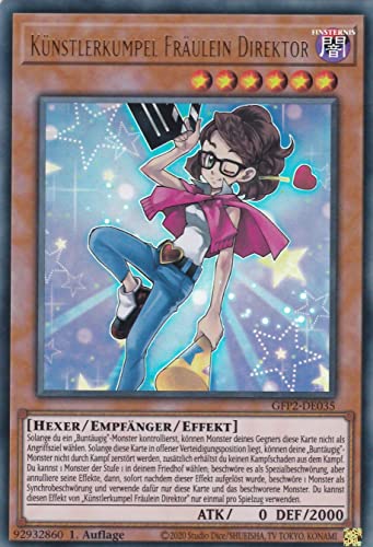 GFP2-DE035 - Künstlerkumpel Fräulein Direktor - Ultra Rare - Deutsch - 1. Auflage - im Set mit Ultrapro Toploader - Yugioh von TCG