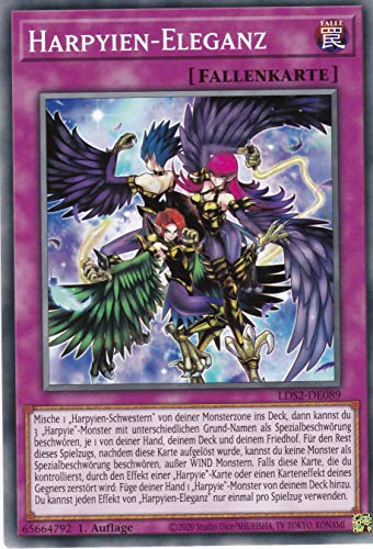 TCG - Yugioh-Kartenspiel-Karte - Harpyien-Eleganz - Common - DE - im Set mit Ultrapro Toploader - Yugioh von TCG