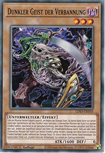 LDS3-DE010 - Dunkler Geist der Verbannung - Common - Deutsch - 1. Auflage - im Set mit Ultrapro Toploader - Yugioh von TCG