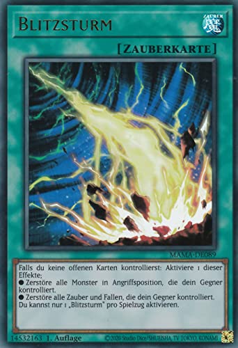 MAMA-DE089 - Blitzsturm - Ultra Rare - Deutsch - 1. Auflage - im Set mit Ultrapro Toploader - Yugioh MAMA-DE089 - Blitzsturm - Ultra Rare - Deutsch - 1. Auflage - im Set mit Ultrapro Toploader - Yugioh von TCG