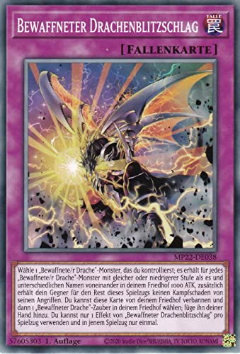 MP22-DE038 - Bewaffneter Drachenblitzschlag - Common - Deutsch - 1. Auflage - im Set mit Ultrapro Toploader - Yugioh von TCG