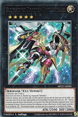 MP22-DE081 - Ultimativer Drachen-Utopiastrahl - Rare - Deutsch - 1. Auflage - im Set mit Ultrapro Toploader - Yugioh von TCG