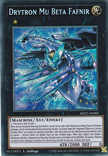 MP22-DE084 - Drytron Mu Beta Fafnir - Secret Rare - Deutsch - 1. Auflage - im Set mit Ultrapro Toploader - Yugioh von TCG