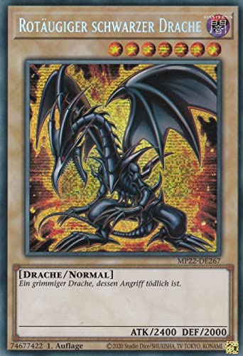 TCG - Rotäugiger schwarzer Drache - Secret Rare - Deutsch - 1. Auflage - im Set mit Ultrapro Toploader - Yugioh von Piuess