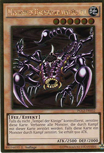 TCG - Yugioh-Kartenspiel-Karte - Sammelkarte - Mystisches Ungeheuer von Serket - Gold Rare - DE - im Set mit Ultrapro Toploader von TCG