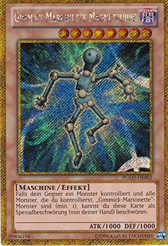 PGLD-DE002 - Gimmick-Marionette Magnetpuppe - Gold Secret Rare - DE - im Set mit Ultrapro Toploader - Yugioh von TCG