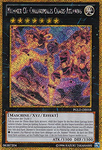 TCG PGLD-DE018 - Nummer C6: Chronomales Chaos-Atlandis - Gold Secret Rare - DE - im Set mit Ultrapro Toploader - Yugioh von TCG