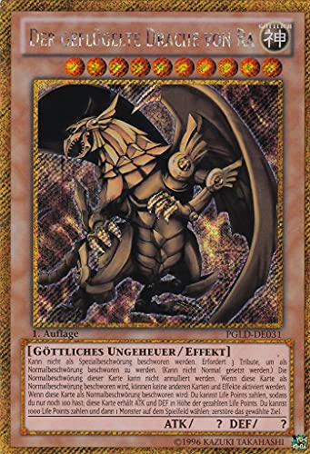 PGLD-DE031 - Der geflügelte Drache von Ra - Gold Secret Rare - DE - im Set mit Ultrapro Toploader - Yugioh von TCG