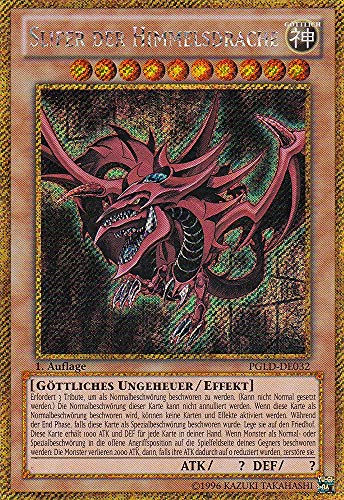 TCG PGLD-DE032 - Slifer der Himmelsdrache - Gold Secret Rare - DE - im Set mit Ultrapro Toploader - Yugioh von TCG