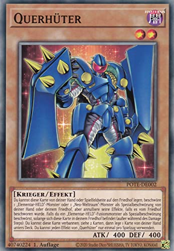 TCG POTE-DE002 - Querhüter - Common - Deutsch - 1. Auflage - im Set mit Ultrapro Toploader - Yugioh von TCG