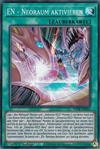 TCG POTE-DE051 - EN - Neoraum aktivieren - Super Rare - Deutsch - 1. Auflage - im Set mit Ultrapro Toploader - Yugioh von TCG