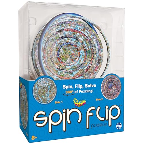 Spin Flip Puzzle: Charles Fazzino 14 Ringe, 3D-Puzzle, herausfordernd, lustig, interaktives Gehirn-Teaser für Kinder und Erwachsene, Fidget-Spielzeug für Dekrompression, leicht tragbar von TCG