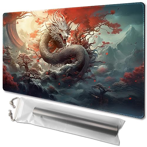 MTG Spielmatte, Größe 61 x 35,6 cm, kostenlose Aufbewahrungstaschen, rutschfeste Unterseite, ideal für Kartenspiel-Enthusiasten, TCG-Spielmatte (legendär, nein mit Zone) von TCGMAT