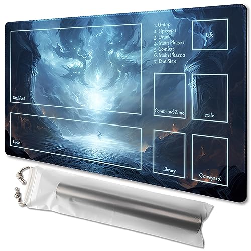 MTG Spielmatte, Größe 61 x 35,6 cm, kostenlose Aufbewahrungstaschen, rutschfeste Rückseite, ideal für Kartenspiel-Enthusiasten, TCG-Spielmatte (mit Zone, Kampf) von TCGMAT