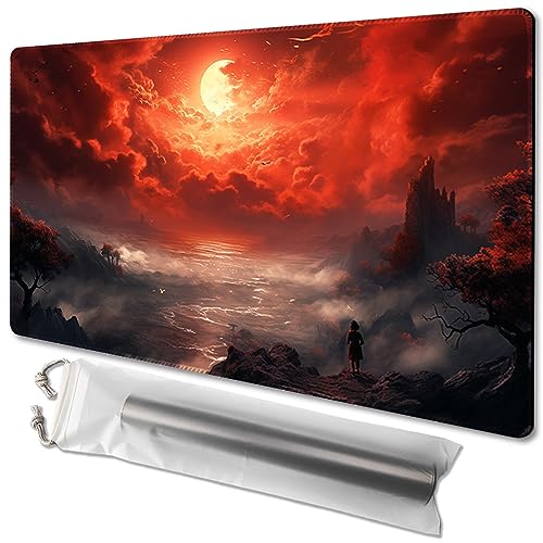 MTG Spielmatte, Größe 61 x 35,6 cm, kostenlose Aufbewahrungstaschen, rutschfeste Unterseite, ideal für Kartenspiel-Enthusiasten, TCG-Spielmatte (nicht mit Zone, blutige Nacht) von TCGMAT