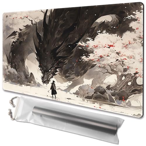 MTG Spielmatte, Größe 61 x 35,6 cm, kostenlose Aufbewahrungstaschen, rutschfeste Unterseite, ideal für Kartenspiel-Enthusiasten, TCG-Spielmatte, Mauspad, Shadow Dragon (kein Deck) von TCGMAT