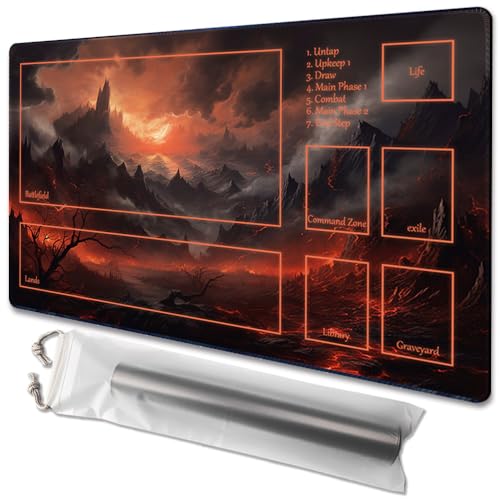 TCGMAT MTG Playmat – rutschfeste Rückseite, ideal für Kartenspiel-Enthusiasten, TCG-Spielmatte (Burning Village-Deck) von TCGMAT