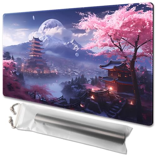 TCGMAT MTG Playmat – rutschfeste Unterseite, ideal für Kartenspiel-Enthusiasten, TCG-Spielmatte, Purify Land (Kirschblütenregen, kein Deck) von TCGMAT