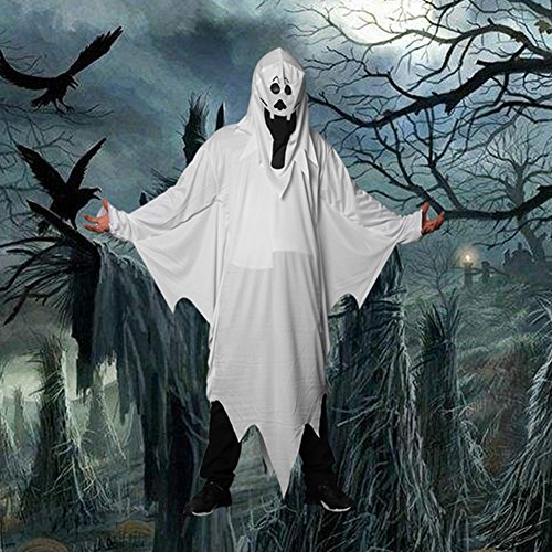 TCNGKIJIUK Geister Kostüm Kinder Halloween Gespenst Kostüm für Mädchen Jungen Geisterkostüm mit Kapuze für Halloween, Partys, Karneval von TCNGKIJIUK