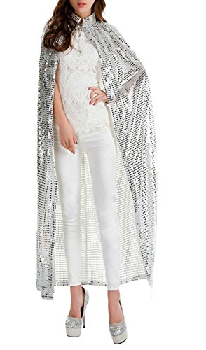 TCNGKIJIUK Umhang Vampir Umhang Glitzer Umhang mit Kapuze Pailletten Mittelalter für Halloween Weihnachten Karneval Kostüm, Weihnachten Erwachsener Unisex von TCNGKIJIUK