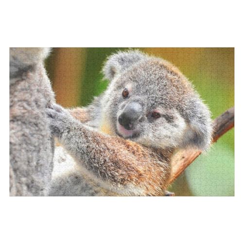 Furry Cute Animal Koala，für Familie Freunde Dekorativ，1000 StüCk，，Lernspielzeug FüR Kinder 75x50Holz von TCzRZ