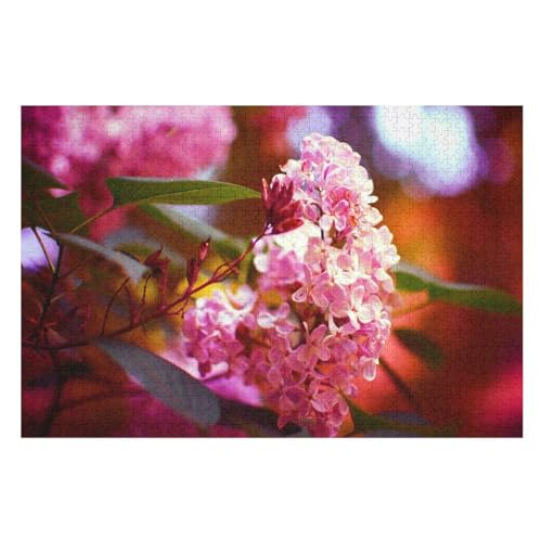 Pink Lilac Flowers Petals Leaves，，für Familie Freunde Dekorativ，1000 StüCk，，Lernspielzeug FüR Kinder 70x50Papier von TCzRZ