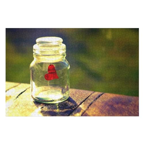 Red Love Heart Glass Bottle，，für Familie Freunde Dekorativ，1000 StüCk，，Lernspielzeug FüR Kinder 38x26Papier von TCzRZ
