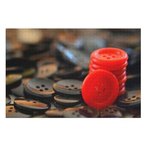 Red and Black Buttons，，für Familie Freunde Dekorativ，1000 StüCk，，Lernspielzeug FüR Kinder 75x50Holz von TCzRZ