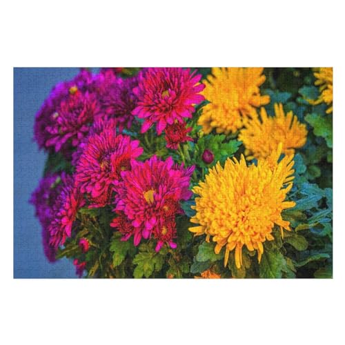 Red and Yellow Chrysanthemum,，Puzzle für Erwachsene und Kinder ab 14 Jahren, 1000 StüCk，，Lernspielzeug FüR Kinder 38x26Papier von TCzRZ