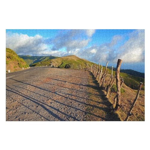 Road, Fence, Shadow, ，Klassische Puzzle für Erwachsene Teenager Freizeit Spaß Spiel Spielzeug Geeignet，，Lernspielzeug FüR Kinder 52x38Papier von TCzRZ