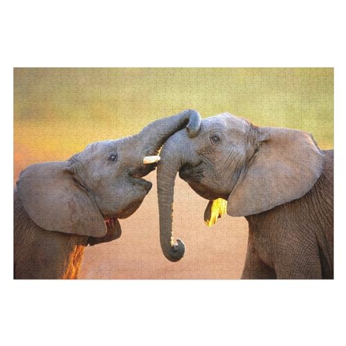 Two Elephants Nose, ，Puzzle für Erwachsene und Kinder ab 14 Jahren, 1000 StüCk，，Lernspielzeug FüR Kinder 70x50Papier von TCzRZ