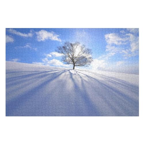 Winter Lonely Tree Snow, ，für Familie Freunde Dekorativ，1000 StüCk，，Lernspielzeug FüR Kinder 52x38Papier von TCzRZ